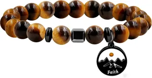 | Mustard Seed Prayer Bead Bracelet | Agate Bead Bracelet | Tiger Eye Stone Bead Bracelet | Christian Faith Bracelet | Inspirational Faith Bracelet | Religious Jewelry for Men and Women
