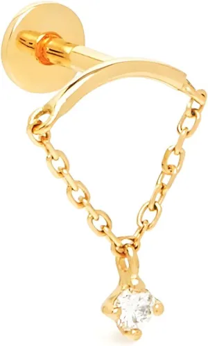 1 Pcs Threadless Chain Studs Earrings for Women Hidden Helix Earrings Cartilage Ear Piercing Chain Dangle Drop Earrings