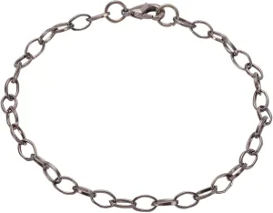 10 Strds Iron Oval Link Chain Bracelets Lobster Clasp Friendship Jewelry 205mm-Gunmetal