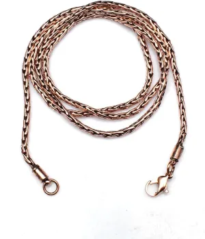 100% Oxidized Copper Chain Necklace Pure Copper Wheat Chain Solid Handmade jewelry Gift for Women and Men