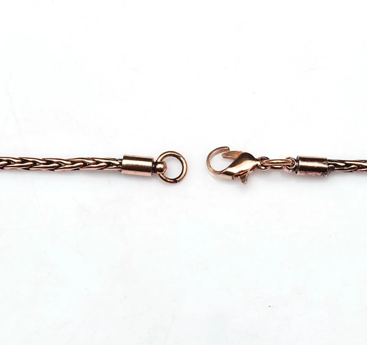 100% Oxidized Copper Chain Necklace Pure Copper Wheat Chain Solid Handmade jewelry Gift for Women and Men