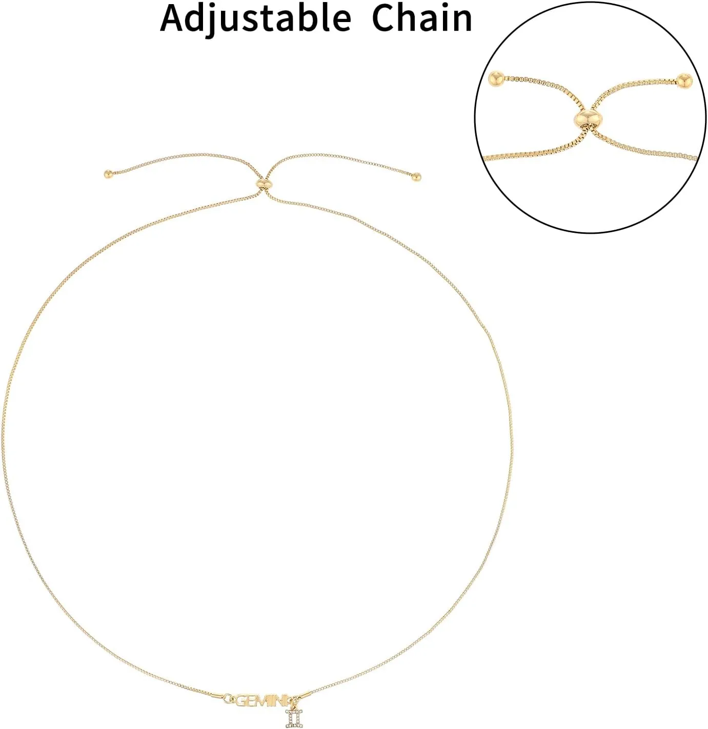 12 Constellation Zodiac Necklace for Women | 18K Gold Plated Adjustable Necklace | Jewelry Gift for Her, Birthday, Christmas