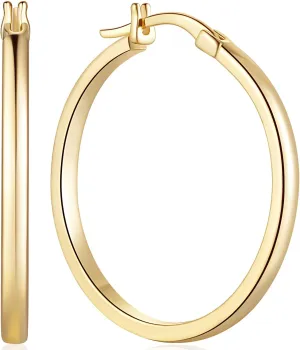 14K Gold Hoop Earrings for Women 14K Gold Earrings Lightweight Hoop Earring for Womens Earring 20/30/40mm