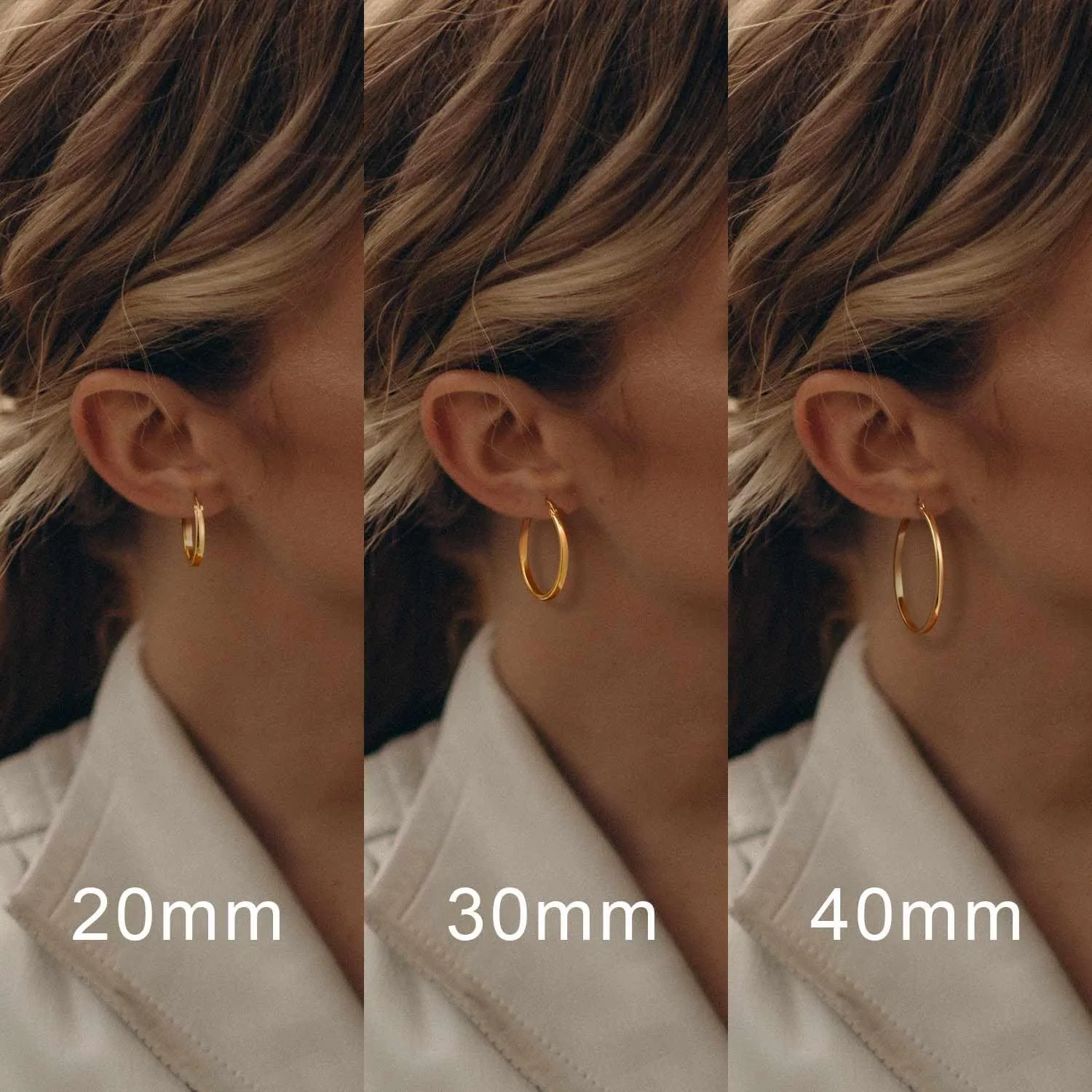 14K Gold Hoop Earrings for Women 14K Gold Earrings Lightweight Hoop Earring for Womens Earring 20/30/40mm