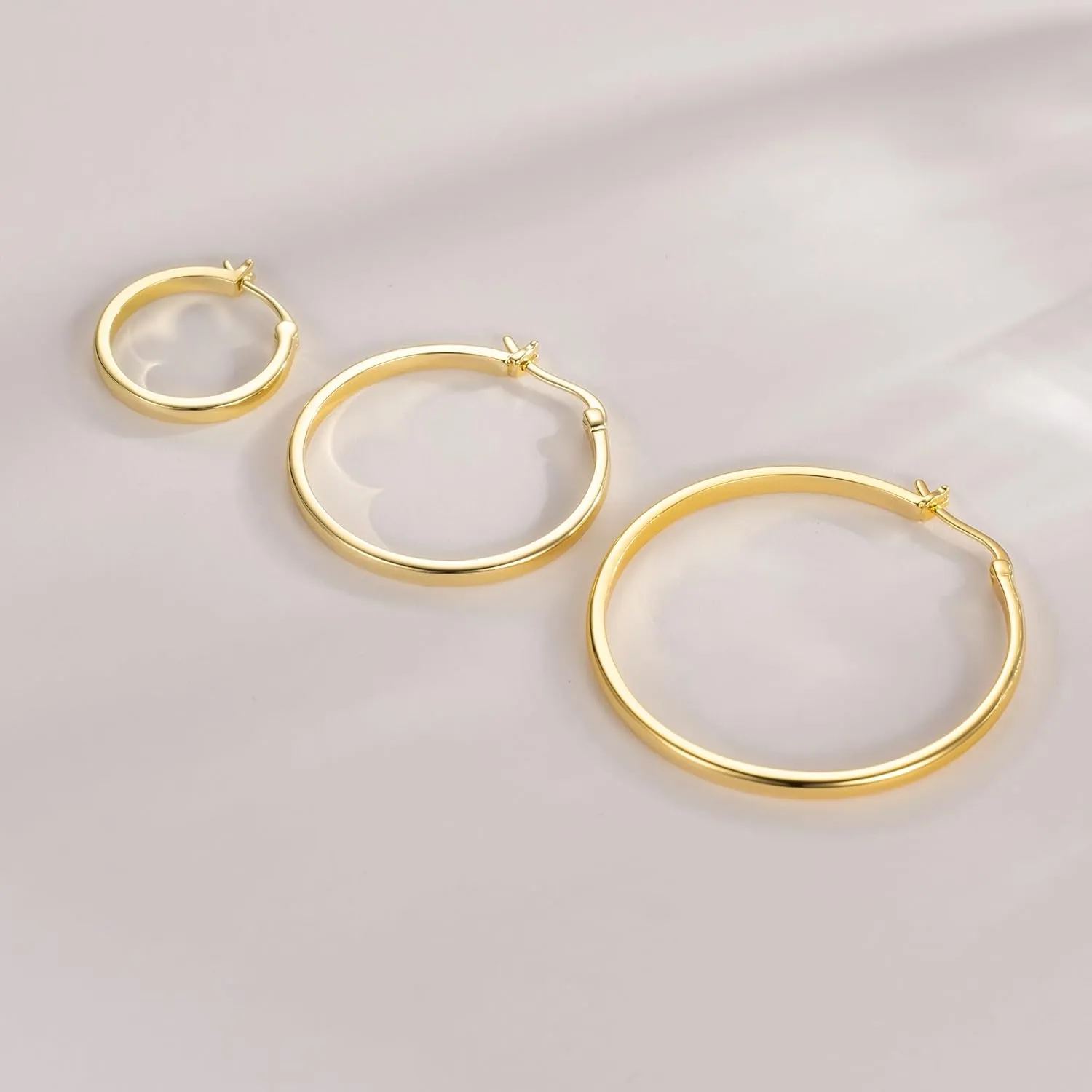 14K Gold Hoop Earrings for Women 14K Gold Earrings Lightweight Hoop Earring for Womens Earring 20/30/40mm