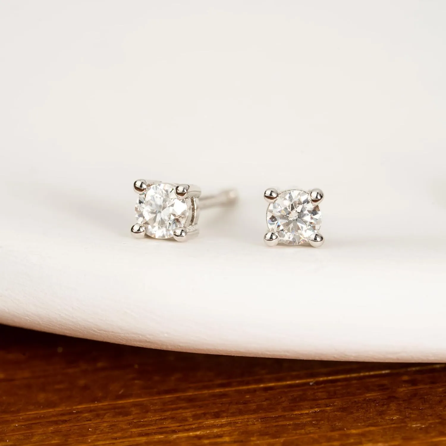 14K Gold Plated 925 Sterling Silver Moissanite Stud Flat Back Earrings for Women 0.06ct-2ct DF Color Brilliant Round Cut Jewelry Gifts