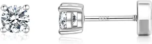 14K Gold Plated 925 Sterling Silver Moissanite Stud Flat Back Earrings for Women 0.06ct-2ct DF Color Brilliant Round Cut Jewelry Gifts