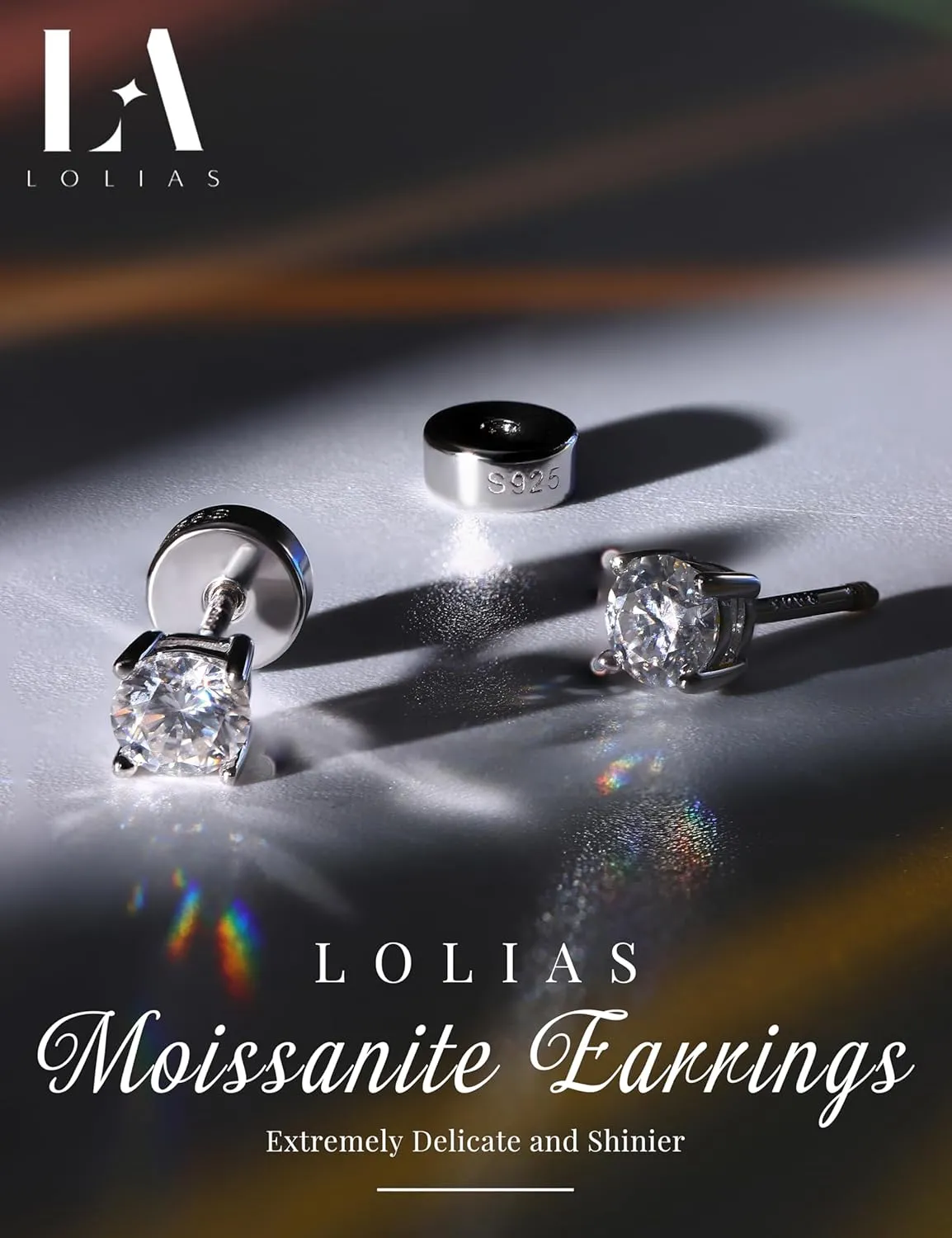 14K Gold Plated Moissanite Stud Earrings with Flat Back,925 Sterling Silver Moissanite Earring for Women Men,Small Round Cut D Color VVS1 Stud Earrings Hypoallergenic Jewelry Gift