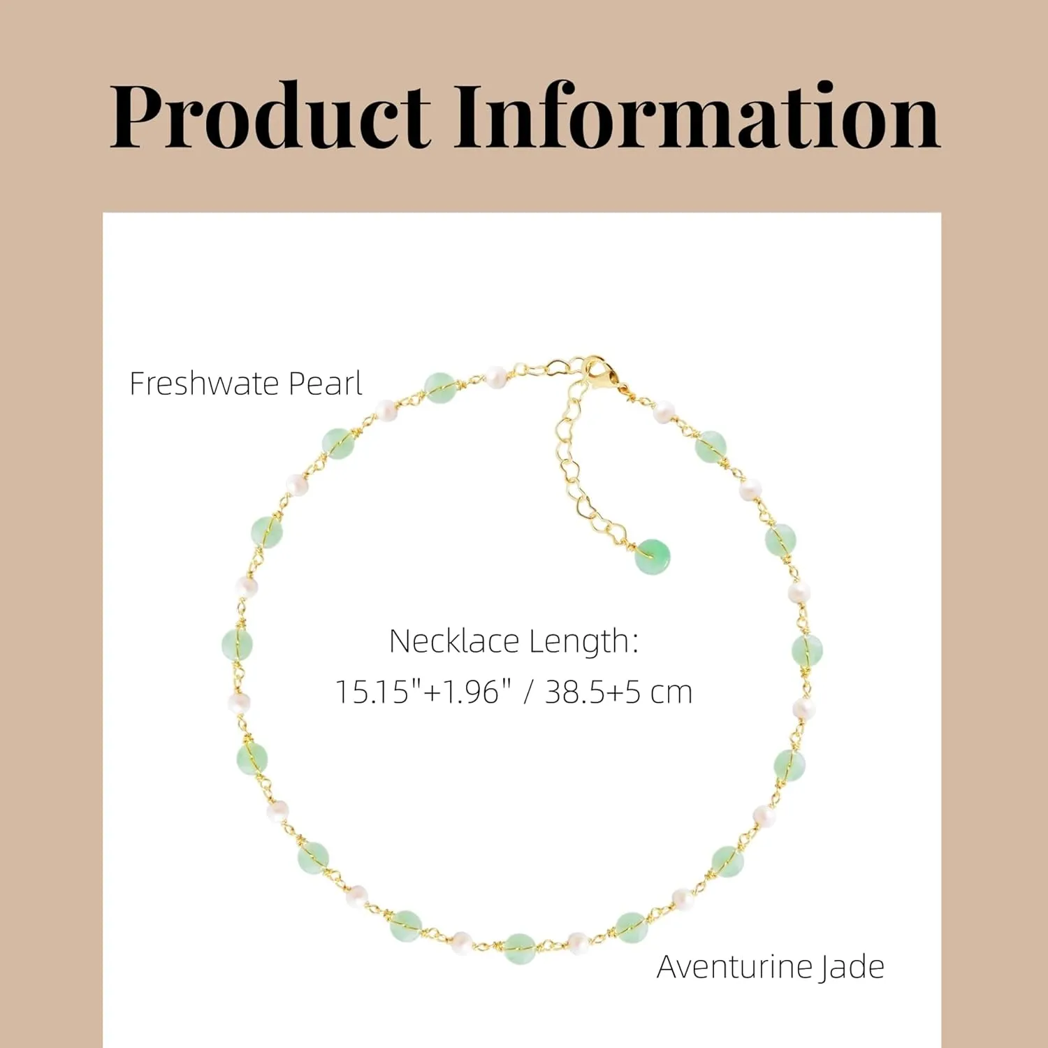 14K Gold Plated Natural Jade & Pearls Necklaces for Women, Natural Freshwater Pearls Jade Pendant for Women, Lucky Green Jade Jewelry Chain for Women Lover (14K Gold Plated)