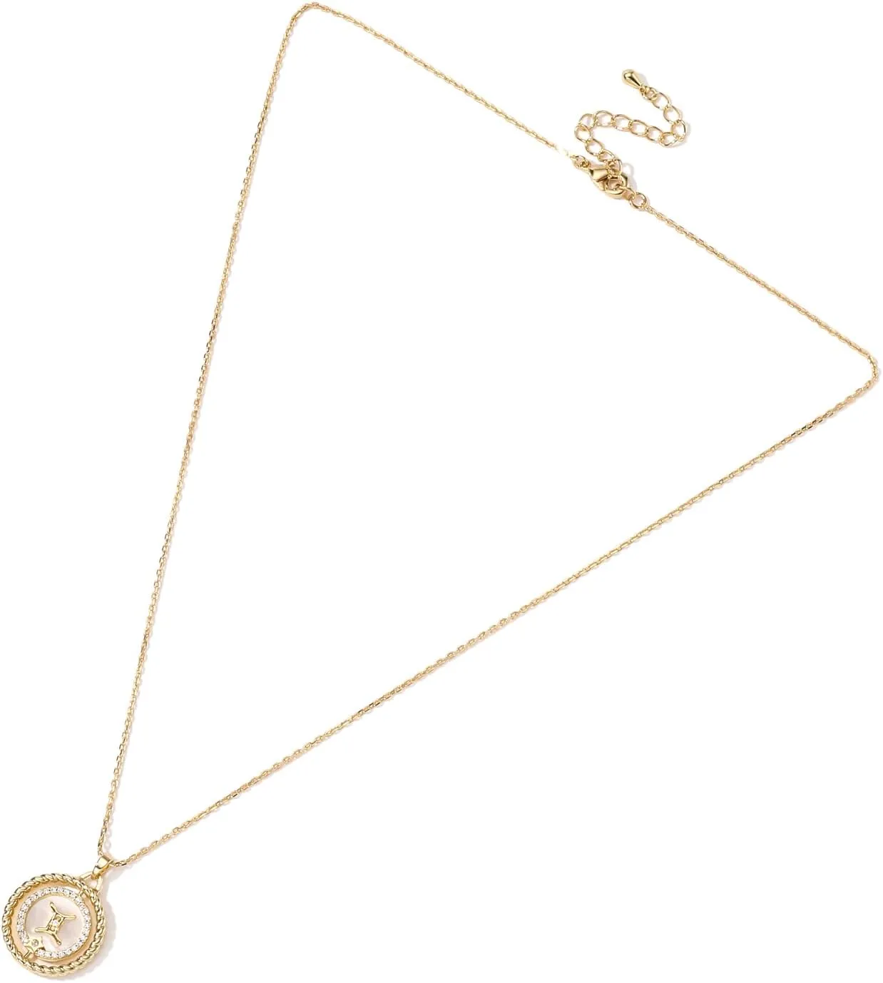 14K Gold Zodiac Necklace for Women,Gold Plated Rotatable 12 Constellation Astrology Necklaces,Jewelry Gifts