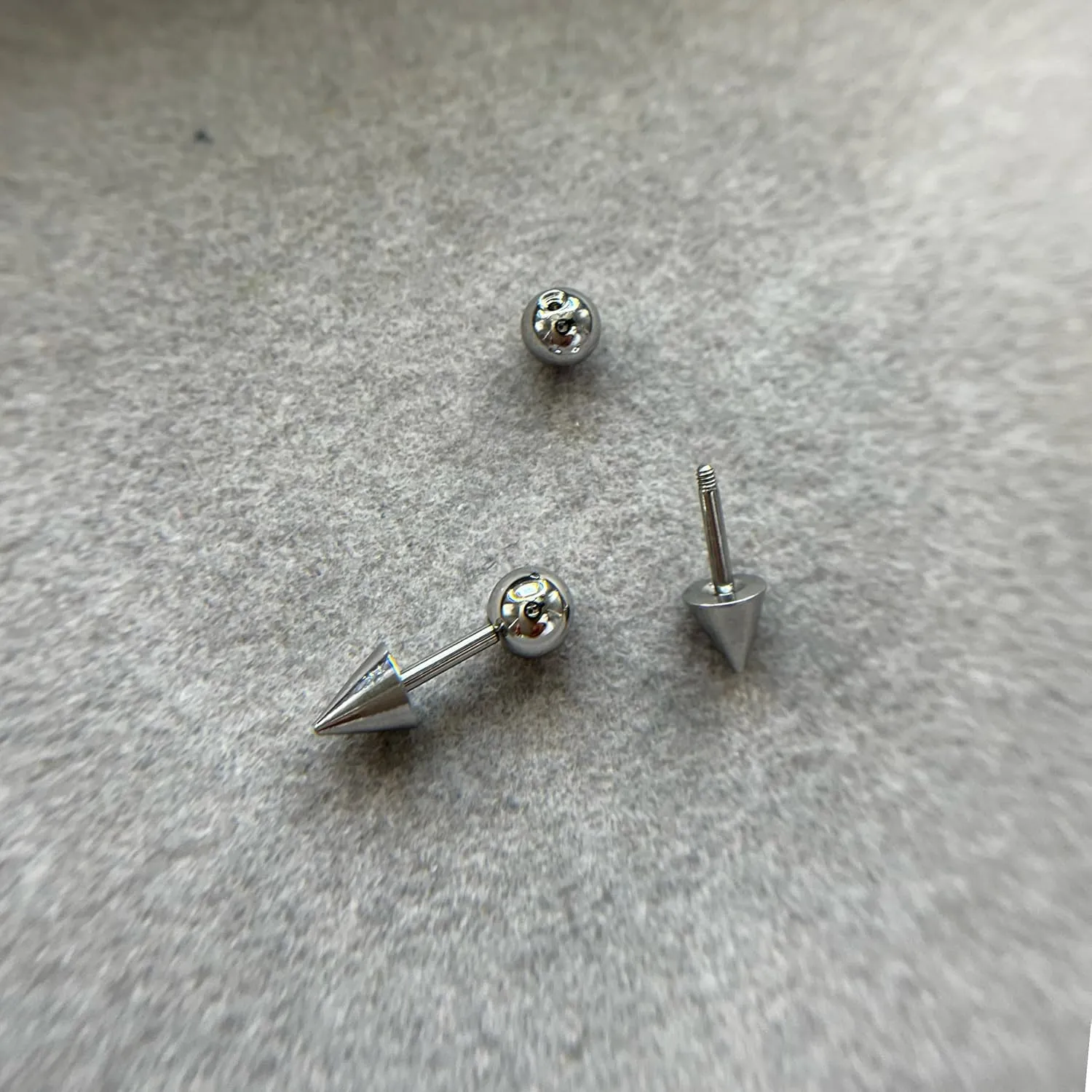 16G 14G 2PCs Silver Spike and Ball Cartilage Earring, Silver Spike Helix Piercing Jewelry, Spike Helix Earring, Cartilage Earring, Industrial Barbell