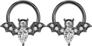 16G Bat Septum Ring for Women Men Stainless Steel Septum Jewelry 8mm Nose Ring Hoop Cartilage Earrings Statement Body Piercing Jewelry