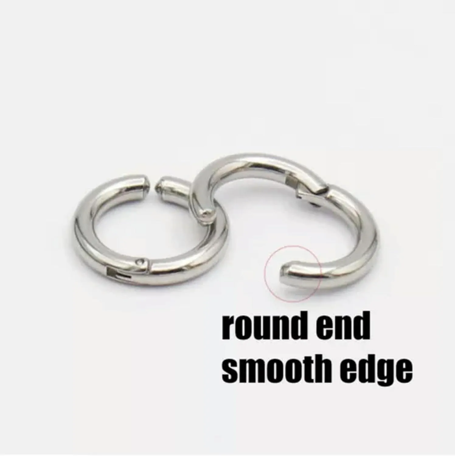 1Pair Surgical Steel Ear Cuff Non-Piercing Fake Hoop Earrings s Clip On AU-Rainbow-10mm