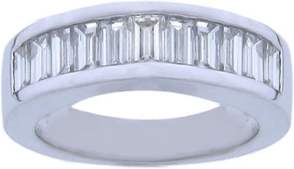 2.00 ct Ladies Baguette Cut Diamond Wedding Band in Channel Set in Platinum
