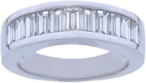 2.00 ct Ladies Baguette Cut Diamond Wedding Band in Channel Set in Platinum