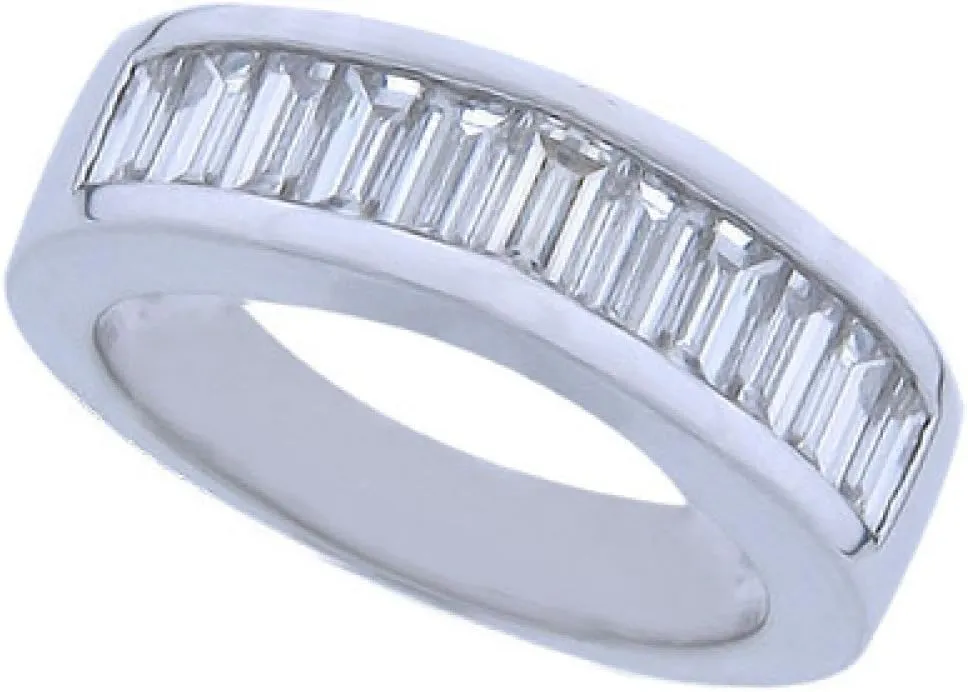 2.00 ct Ladies Baguette Cut Diamond Wedding Band in Channel Set in Platinum