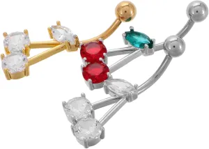 3pcs Cherry Belly Button Rings Unique Body Piercing Jewelry for Women Comfortable Stylish Navel Ring Durable Zircon Design for Fashion Enthusiasts