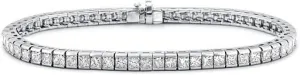 4.00 ct Ladies Princess Cut Diamond Tennis Bracelet in Channel Setting
