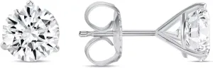 4.50 Ct Round Cut Diamond Stud Earrings Solid Real Martini Women's 18K White Gold Push Back Jewellery