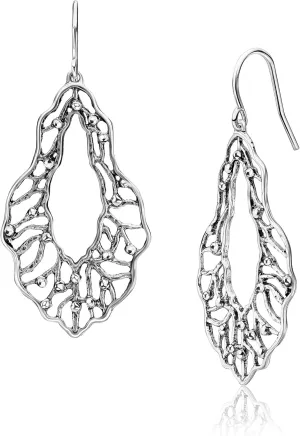 925 Sterling Silver Artistic Openwork Dangle Earrings, Earrings For Women, Gift For Her, Jewelry For Women, Hypoallergenic, Nickel & Lead-free, Artisan Handcrafted Designer collection, Made In Israel