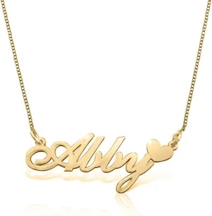 925 Sterling Silver Custom Name Necklace with Little Heart Charm Jewelry Gift for Women