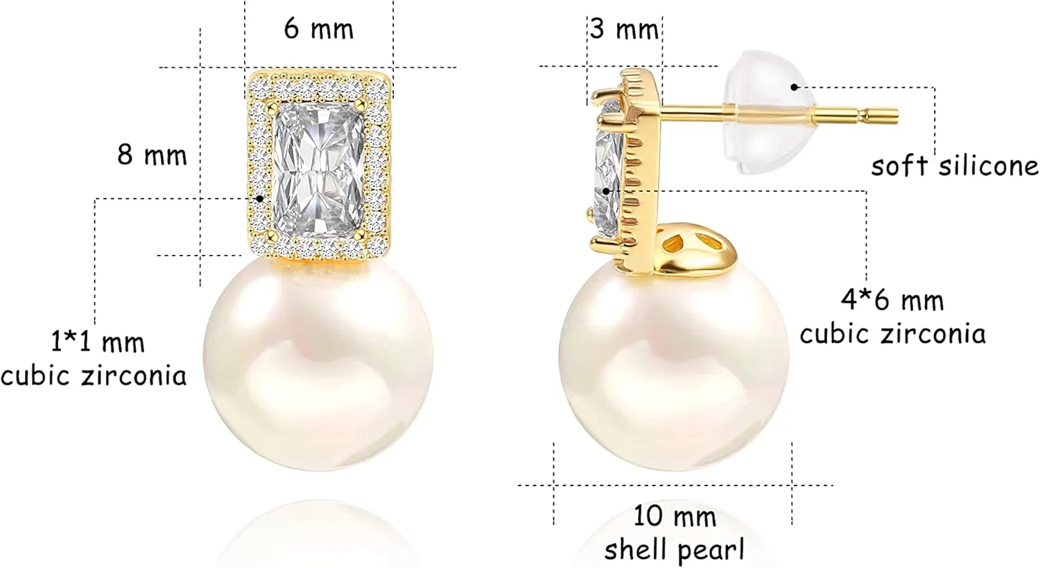 925 Sterling Silver Hoop Handpicked AAA  Quality 7.5-8mm White Freshwater Cultured Pearl Dangle Drop Earrings Jewelry for Women