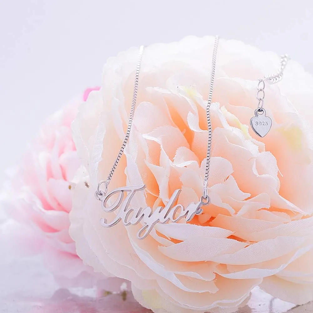 925 Sterling Sliver Custom Name Necklace Personalized Initial Necklaces Pendant Jewelry Gift for Her