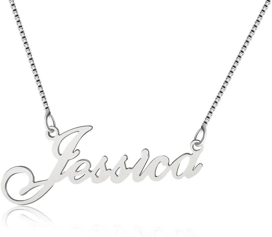 925 Sterling Sliver Custom Name Necklace Personalized Initial Necklaces Pendant Jewelry Gift for Her