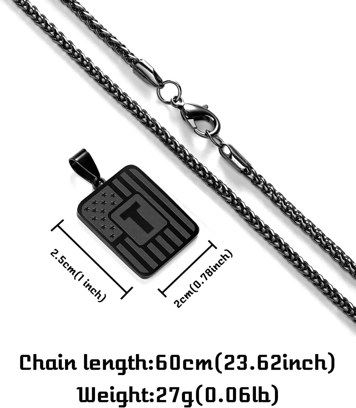 A-Z Initials Letter Necklace, Personalized Gifts Necklace Stainless Steel Necklace Letter Pendent for Women and Men