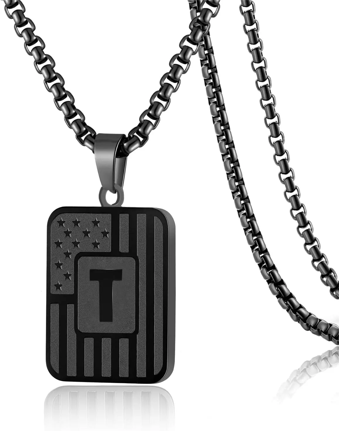 A-Z Initials Letter Necklace, Personalized Gifts Necklace Stainless Steel Necklace Letter Pendent for Women and Men