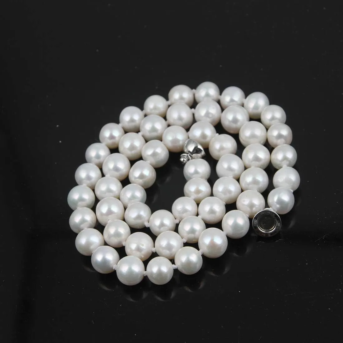 AA Grade 8-9mm White Freshwater Cultured Pearl Necklace for Women, Real Pearl Strand Necklaces