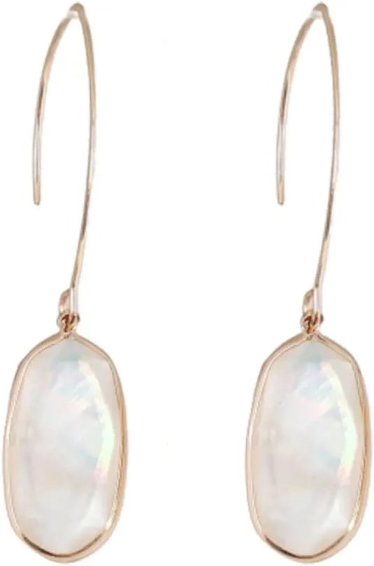 Abalone Shell Earrings for Women White Shell Hook Earrings Summer Beach Waterdrop Shell Dangle Earrings Fashion Jewelry