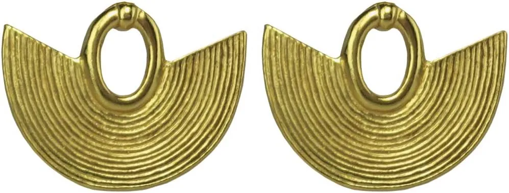 Across The Puddle, 24k Gold Plated Boho Statement Stud Earrings - Museum Quality Goldwork Reproductions from Pre-Columbian Cultures - Historical