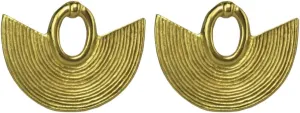 Across The Puddle, 24k Gold Plated Boho Statement Stud Earrings - Museum Quality Goldwork Reproductions from Pre-Columbian Cultures - Historical