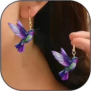 Acrylic Hummingbird Earrings For Women,Animal Dangling Earrings Women's Drop & Dangle Earrings Charms Jewelry Hummingbird Gifts Bird Lover Gifts For Women