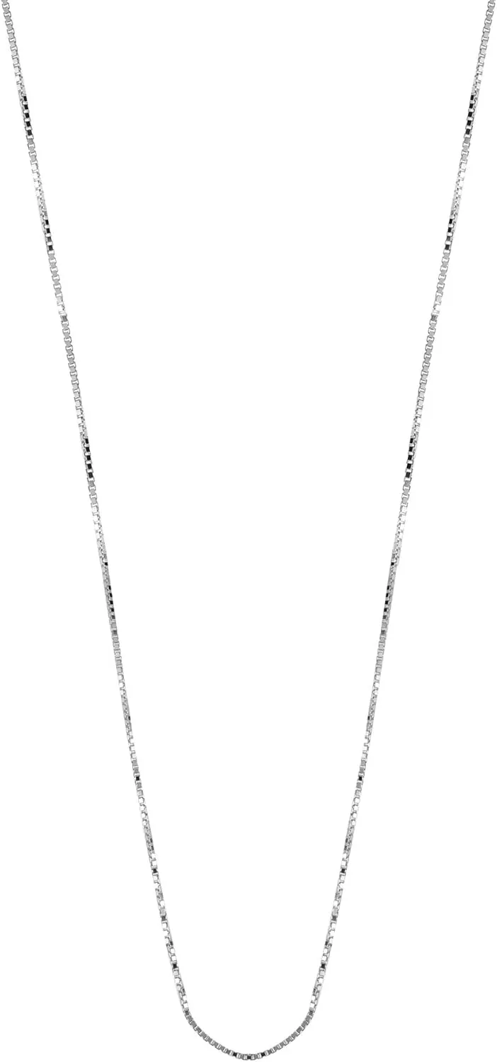 AeraVida Stylishly Sleek 0.5 Mm Box Chain.925 Sterling Silver Necklace | Sterling Silver Box Chain 16", 18", or 20" | Plain Silver Chain Necklace | Sterling Silver Necklace for Women