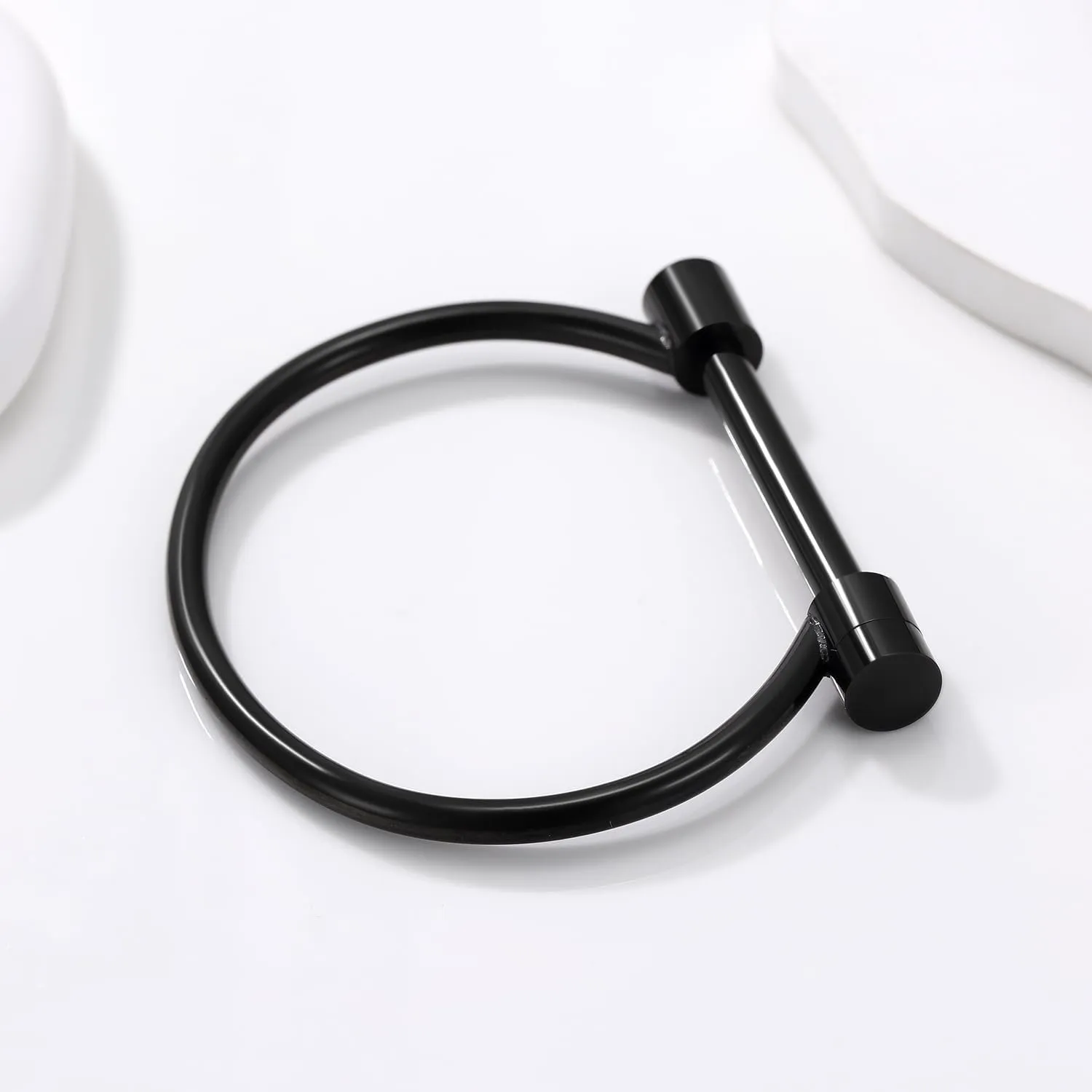 AILUOR Stainless Steel D Shape Bar Screw Shackle Horseshoe Novelty Fashion Bangle Bracelet Jewelry Unisex