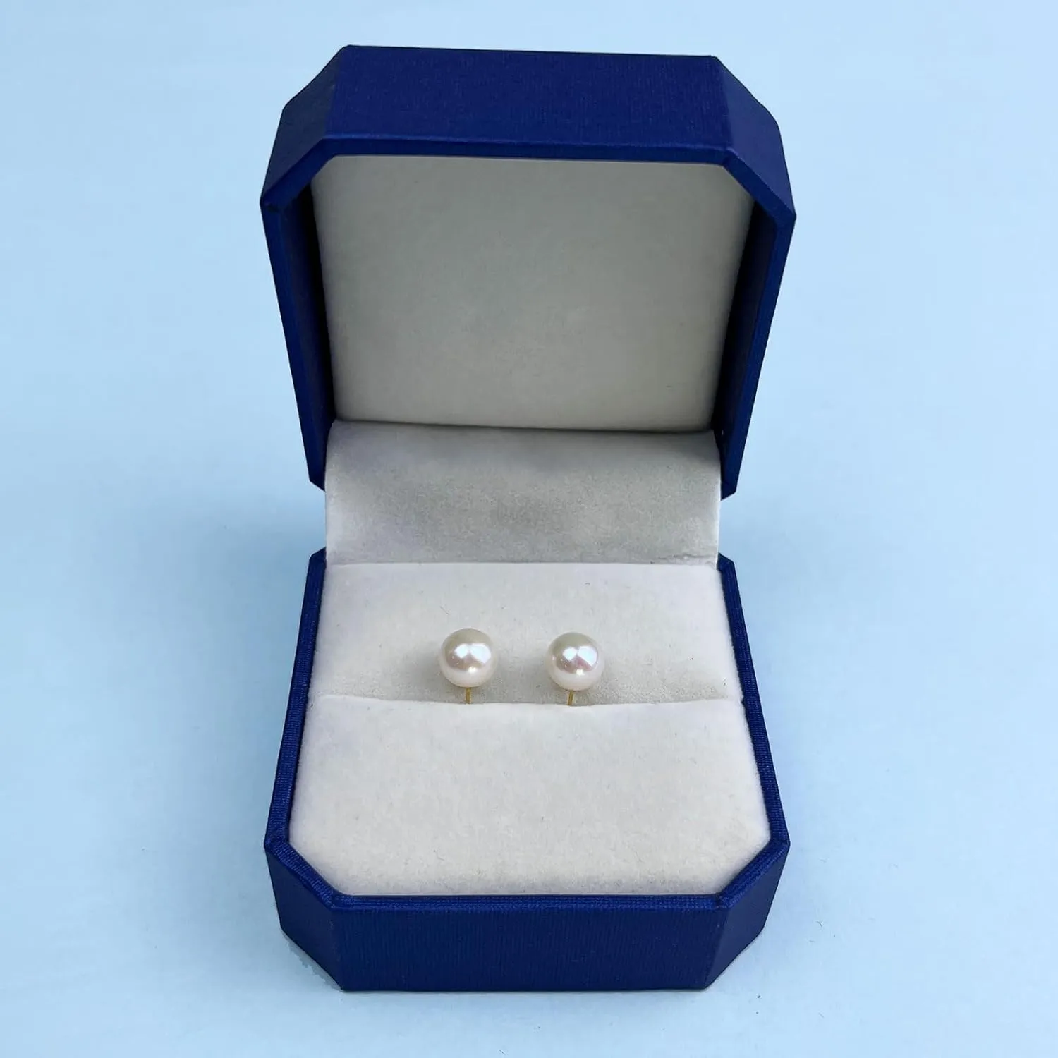 Akoya Cultured Pearl Earrings Round  925 Sterling Silver Hypoallergenic Pearl Studs for Women