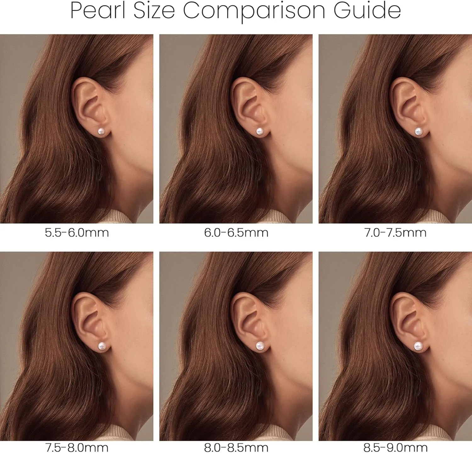 Akoya Cultured Pearl Earrings Round  925 Sterling Silver Hypoallergenic Pearl Studs for Women
