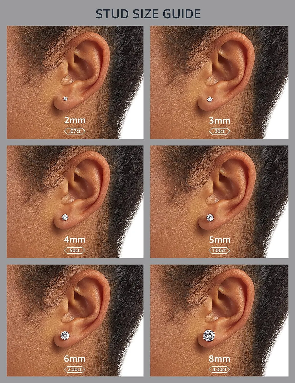Amazon Essentials Plated Sterling Silver Stud Earrings set with Princess Brilliant Cut Infinite Elements Cubic Zirconia , (previously Amazon Collection)