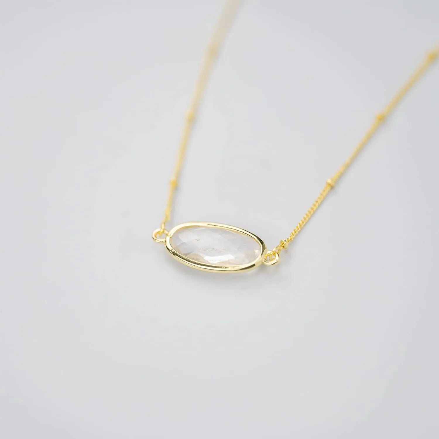 Angelstones Natural Gemstone Pendant Necklace, 14K Gold Plated Healing Crystal Necklaces for Women