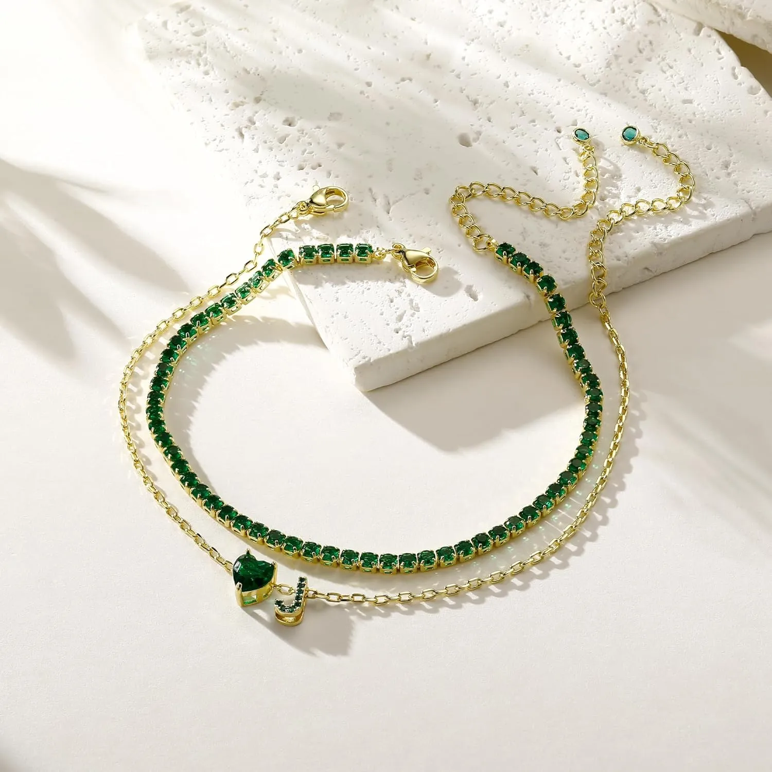 Ankle Bracelets for Women Gold Initial Anklet For Women Waterproof Dainty Adjustable Tennis Ankle for Summer Beach Jewelry