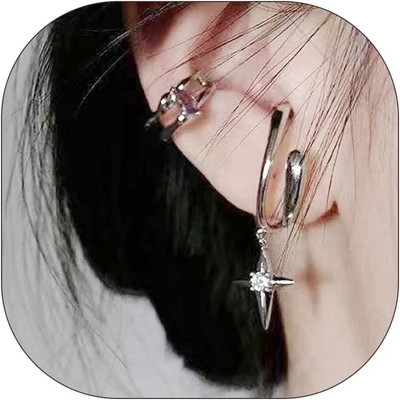Arrow Ear Cuff Earrings for Women Trendy Non Piercing Cartilage Cuff Wrap Clip on Earrings Trendy Star Cuff Earrings Jewelry Gift for Teen Girls