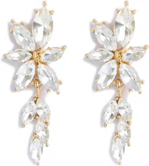 ATIMIGO Elegant Rhinestone Dangle Earrings Marquise Crystal Wedding Bridal Earrings for Brides Bridemaids Formal Prom Statement Drop Earrings for Women