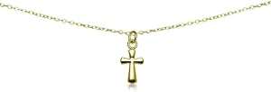 B. BRILLIANT Cross Necklace for Women Men, Layered Necklace, Short Minimalist Dainty Choker Charm Chain Necklace Sterling Silver, Gold or Rose Gold