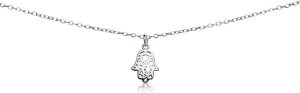 B. BRILLIANT Hamsa Necklace for Women Men, Layered Necklace, Short Minimalist Dainty Choker Charm Chain Necklace Sterling Silver, Gold, Rose Gold