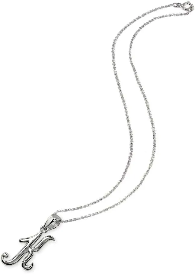 B. BRILLIANT Initial Necklaces for Women Sterling Silver Personalized Alphabet Letter Name Script Pendant Necklace for Women, A-Z