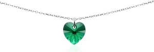 B. BRILLIANT Sterling Silver European Crystal Heart Short Choker Necklace for Women