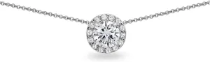 B. BRILLIANT Sterling Silver Genuine or Synthetic Gemstone Round Halo Slide Short Choker Necklace for Women Bridesmaids