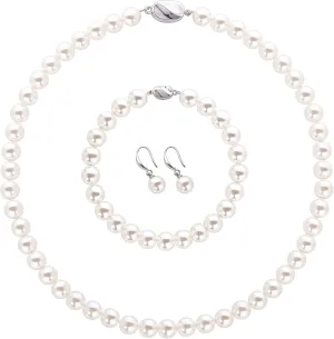 BABEYOND Pearl Necklace Earring Set - Faux Pearl Necklace for Women Costume Jewelry Bracelet Set for Brides